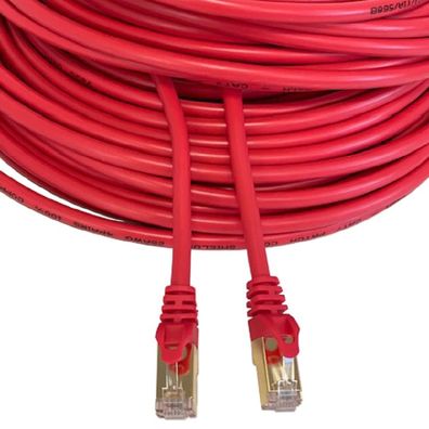 20m Patchkabel Netzwerkkabel CAT7 rund Internet rot Patch Kabel