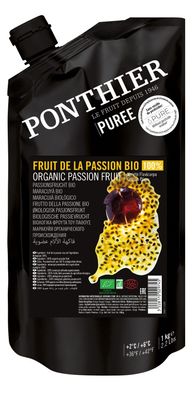 Ponthier BIO Passionsfrucht Püree 2x 1kg aus 100% biologischen Passionsfrüchten