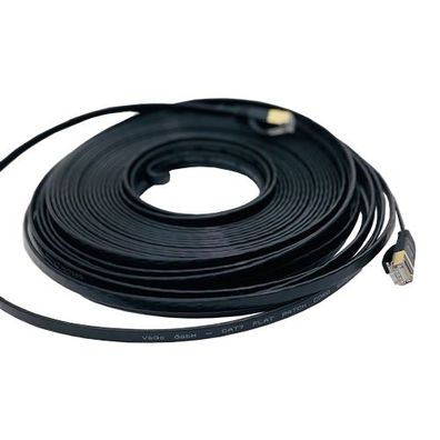 30m CAT7 Patchkabel Netzwerkkabel flach schwarz Internet Kabel Patch