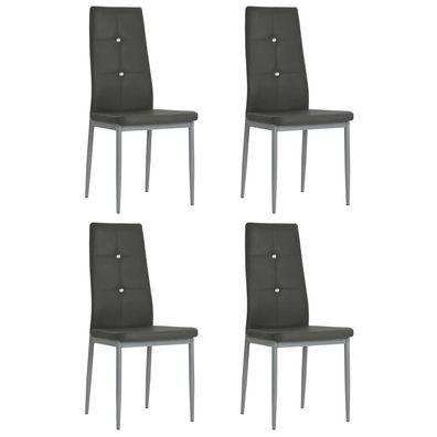 vidaXL Esszimmerstühle 4 Stk. Grau Kunstleder