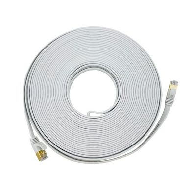 20m CAT7 Patchkabel Netzwerkkabel flach weiß Internet Kabel Patch