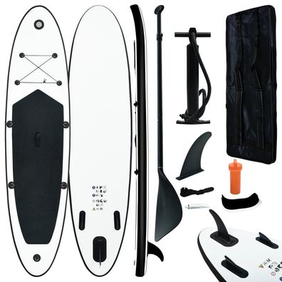 vidaXL Aufblasbares Stand Up Paddle Board Set Schwarz und Weiß