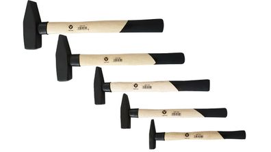 Schlosserhammer Hammer Hämmer Stielschutz 100 200 300 800 1000g 5 tlg Set je 1St