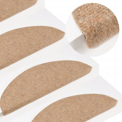 vidaXL Stufenmatten Selbstklebend 10 Stk. Beige 65x22,5x3,5 cm