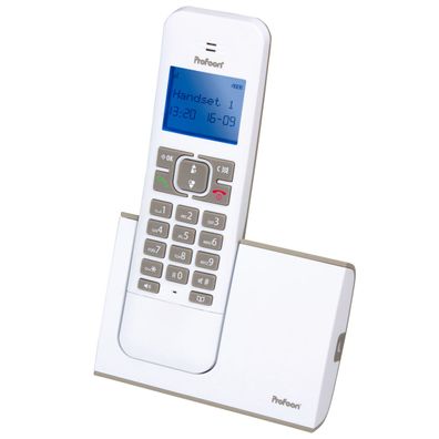 Profoon PDX-8400TE - DECT-Telefon mit 1 Mobilteil, weiß/taupe