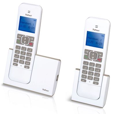 Profoon PDX-8420TE DECT-Telefon 2 Mobilteile, weiß/taupe