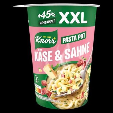 Knorr XXL Pasta Snack Pot Käse & Sahne 92g Becher