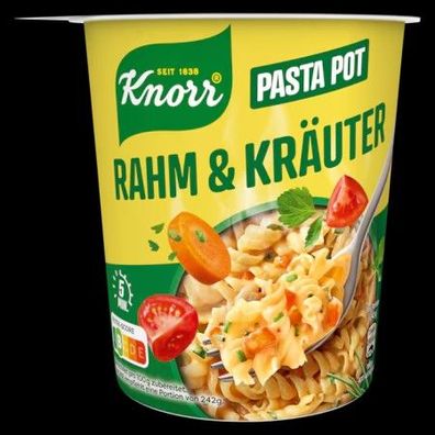 Knorr Pasta Snack Pot Rahm & Kräuter 62g Becher