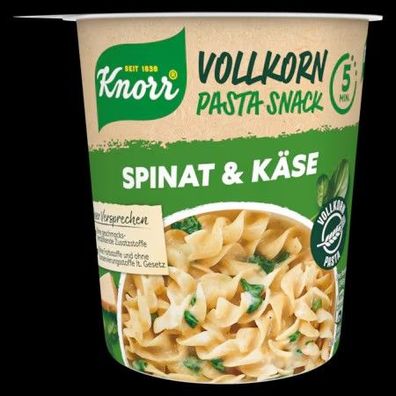 Knorr Vollkorn Pasta Snack Spinat & Käse 60g Becher