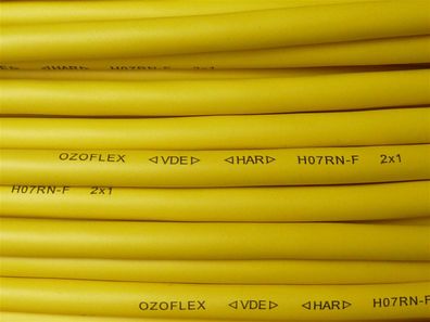 H07RN-F 2x1 mm² gelb Gummikabel Ozoflex