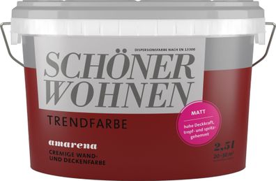 2,5L Schöner Wohnen - Trend Wandfarbe matt Amarena