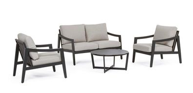 Lounge 4er Set Sirenus Aluminium Anthrazit