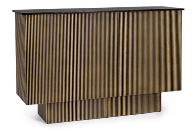 Bar-Regal Virat 160x 40x 100cm MDF mit Messingbeschichtung Platte aus Mango-Holz