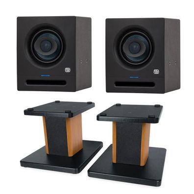 Presonus Studio-Monitor Eris Pro 4 1 Paar mit Boxenständer Palisander