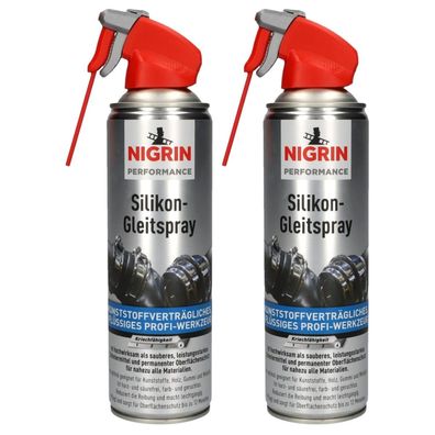 2x PACK Nigrin Hybrid SilikonSpray Gleitmittel Trennmittel Schmiermittel Pflege