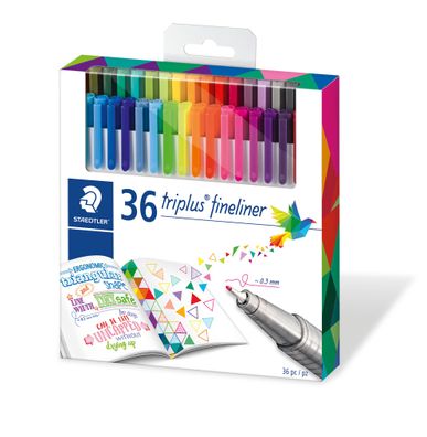 Staedtler triplus® 36 Fineliner-Box 334C36 Dreikant-Form Wasserbasis