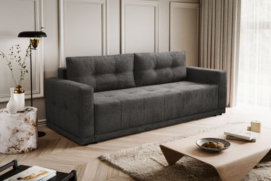 Lusso Sofa mit Schlaffunktion und Bettzeugcontainer Schwarz