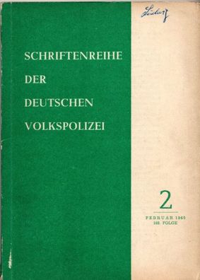 Schriftenreihe der Deutschen Volkspolizei