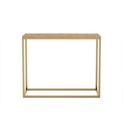 BETTSO Konsole für Flur elegante Schminktisch WELL 100cm Gold mit Wotanbeinen