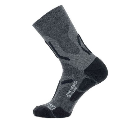 UYN Trekking 2IN Merino Mid Man grey Anti-Blasen Wandersocken