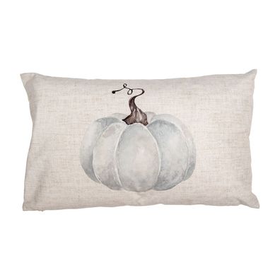 Clayre & Eef Kissenbezug 30x50 cm Beige Grau Polyester Kürbis (Gr. 30x50 cm)
