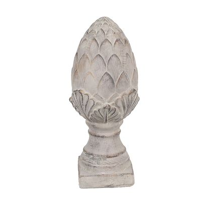 Clayre & Eef Dekorationsfigur Tannenzapfen Ø 14x33 cm Grau Keramikmaterial