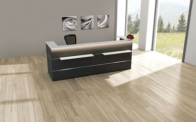 Kerkmann Design-Theke Atlantis 2 Anthrazit 2-seitig gerade (B)2950x(T)920x(H)1080