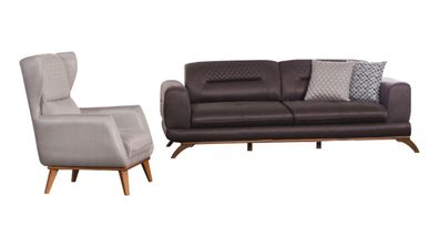 Designer Couchen Weiche Sofa Polster Sofagarnitur Couchen 3 + 1 Sitzer 2tlg