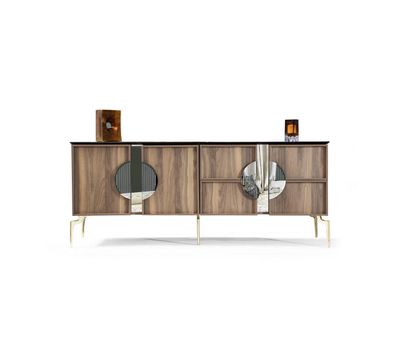 Anrichte Sideboard Luxus Designer Holz Regal Schrank Möbel Braun Kommode