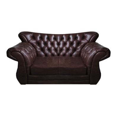 Chesterfield Luxus Sofa Couch Zweisitzer Braun Leder Sofas Wohnzimmer