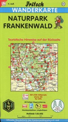 Naturpark Frankenwald 1 : 50 000. Fritsch Wanderkarte,