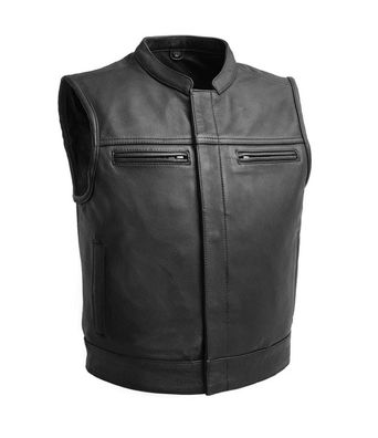 Herren Motorrad Biker Reitrüstung Club Style Schwarzes Leder