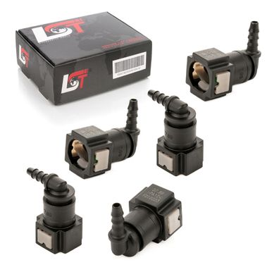 5x Schnellverschluss Kraftstoffleitung Schlauchkupplung L-Stück schmal 7,89 * 5 mm
