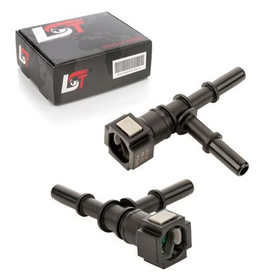 2x Kraftstoffleitung Schnellkupplung T-Stück mit doppelt Stecker 7,89 - 8 mm