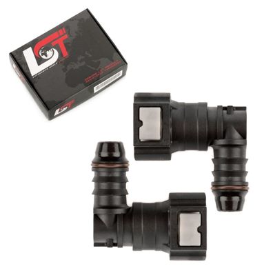 2x Schnellverschluss Kraftstoffleitung Schlauchkupplung L-Stück 9,49 * 11 mm