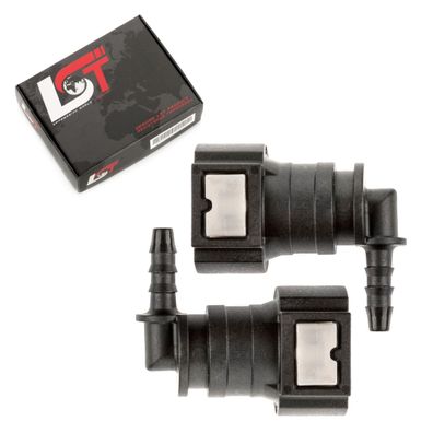 2x Schnellverschluss Kraftstoffleitung Schlauchkupplung L-Stück schmal 9,49 * 5mm