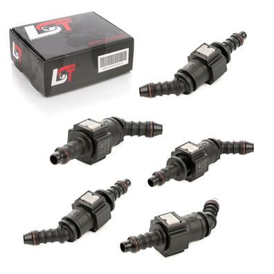 5x Schnellverschluss mit Gegenstück Set Kraftstoffleitung 45° Winkel 7,89 * 9 mm