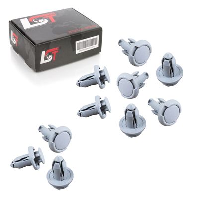 10x Universal Befestigungs Clips Spreizniete Ø 10mm grau