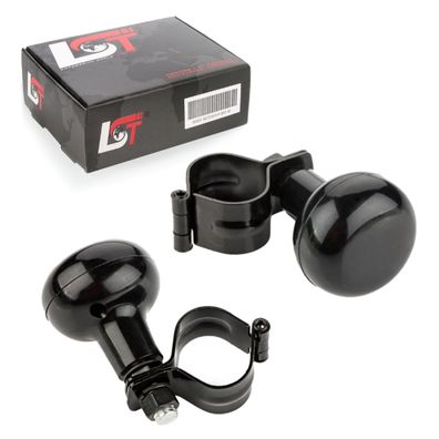 2x Lenkradknauf 360° schwarz für BOOT BAGGER Traktor LKW Gabelstapler Rasenmäher