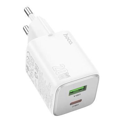 Netz-Ladegerät Ladeadapter 2 Anschlüsse USB-A, USB-C 20 W GaN-Schnellladegerät