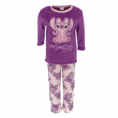 Lilo & Stitch Kinder-Schlafanzug – Flauschiger Korallen-Fleece Pyjama für Mädchen