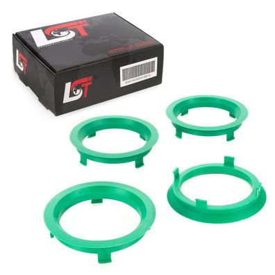 4x Zentrierringe Distanzringe Grün Alufelgen Ø 58,1 - 70,1mm für AUDI Porsche