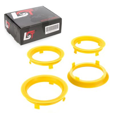 4x Zentrierringe Distanzringe Gelb Alufelgen Ø 60,1 - 70,1mm für AUDI Porsche