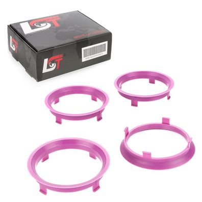 4x Zentrierringe Distanzringe Magenta Alufelgen Ø 65,1 - 70,1mm für AUDI Porsche