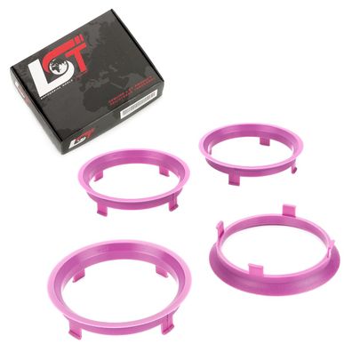 4x Zentrierringe Distanzringe Magenta Alufelgen Ø 65,1mm - Ø 70,1mm für BMW MINI