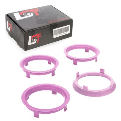 4x Zentrierringe Helllila Alufelgen Ø 71,6 mm - Ø 63,4 mm für AUDI Porsche