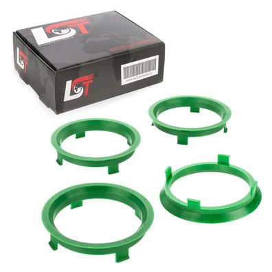 4x Zentrierringe Dunkelgrün Alufelgen Ø 71,6 mm - Ø 64,1 mm für AUDI Porsche