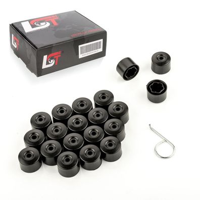 20x Radschrauben Kappen Set 17 mm schwarz matt für JEEP Chevrolet Chrysler FORD