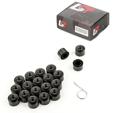 20x Radschrauben Kappen Radschraubenkappen 17 mm schwarz matt für VW SEAT SKODA