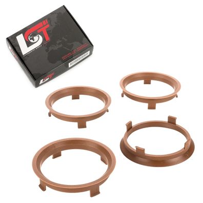 4x Zentrierringe Dunkelbraun Alufelgen Ø 71,6 mm - Ø 66,1 mm für SEAT SKODA VW